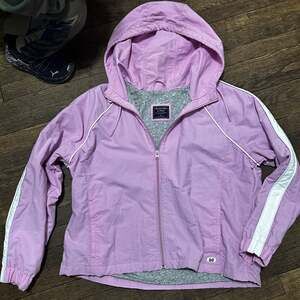 Girls Abercrombie & Fitch Pink Fleece-Lined Hooded Windbreaker Jacket Size Girls
